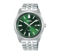 Lorus Reloj Analógico de Cuarzo para Hombre con Pulsera de Acero Inoxidable, Plata/Verde