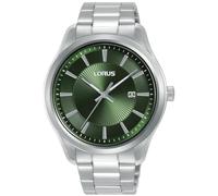 Lorus Reloj Analógico de Cuarzo para Hombre con Pulsera de Acero Inoxidable, Plata/Verde