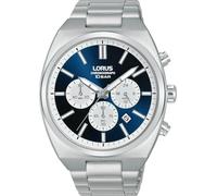 Lorus Reloj Analógico de Cuarzo para Hombre con Pulsera de Metal, Plata/Azul