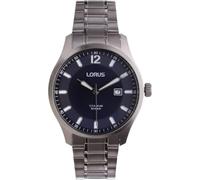 Lorus Clocks, Reloj analógico de cuarzo para hombre, Pulsera de titanio, Plata/Azul