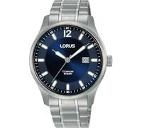 Lorus Reloj Analógico de Cuarzo para Hombre con Pulsera de Titanio, Plata/Azul