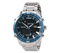 Lorus Reloj analógico Digital de Cuarzo para Hombre con Correa de Metal RW647AX9, Azul, Pulsera