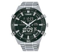 Lorus Reloj analógico Digital de Cuarzo para Hombre con Correa de Metal RW649AX9, Negro, Pulsera