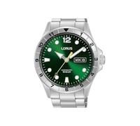 Lorus Sport Reloj para Hombre Analógico Automático con Brazalete de Acero Inoxidable, Plata/Verde