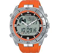 Lorus Reloj Deportivo para Hombre con cronógrafo de Acero Inoxidable con Correa de Silicona R2B11AX9, Naranja, Correa
