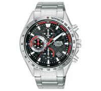 Lorus RM309JX9 - Reloj analógico de Cuarzo para Hombre con Correa de Metal, Color Negro, Negro, El Reloj Tiene un diseño Elegante y Deportivo con una Correa de Acero Inoxidable, lo Que lo Convierte