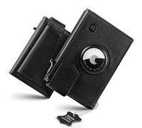 LORZOR Cartera Airtag Hombre Pequeñas con Monedero XXL, Billetera Hombre Piel con Cierre Magnético, Cartera Tarjetero Pop-up con Bloqueo RFID, Wallet Tres Pliegues Capacidad para 10 Tarjetas