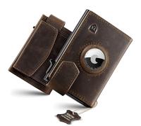 LORZOR Cartera Airtag Hombre Pequeñas con Monedero XXL, Billetera Hombre Piel con Cierre Magnético, Cartera Tarjetero Pop-up con Bloqueo RFID, Wallet Tres Pliegues Capacidad para 10 Tarjetas