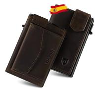 LORZOR Cartera Tarjetero Hombre con Monedero XXL, Carteras para Hombre Pequeñas con Cierre Magnético, Billetera Piel con Bloqueo RFID, Wallet Pop-up, Capacidad para 10 Tarjetas