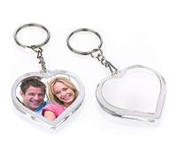 Los 2 llaveros para fotos personalizables con forma de corazón