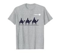 Los 3 Reyes Magos Regalo Familia Navidad para Cristianos Camiseta, Hombre, Gris Jaspeado, 4XL