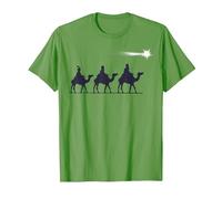 Los 3 Reyes Magos Regalo Familia Navidad para Cristianos Camiseta, Hombre, Hierba, M