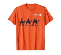 Los 3 Reyes Magos Regalo Familia Navidad para Cristianos Camiseta, Hombre, Naranja, 3XL