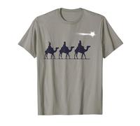 Los 3 Reyes Magos Regalo Familia Navidad para Cristianos Camiseta, Hombre, Pizarra, 3XL