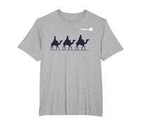 Los 3 Reyes Magos Regalo Familia Navidad para Cristianos Camiseta, Hombre Tallas Grandes, Gris Jaspeado, 5X Alto