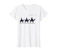 Los 3 Reyes Magos Regalo Familia Navidad para Cristianos Camiseta, Mujer, Blanco, XXL