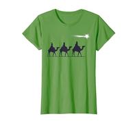 Los 3 Reyes Magos Regalo Familia Navidad para Cristianos Camiseta, Mujer, Hierba, 3XL