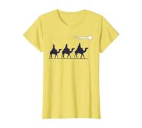 Los 3 Reyes Magos Regalo Familia Navidad para Cristianos Camiseta, Mujer, Limón, M