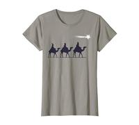 Los 3 Reyes Magos Regalo Familia Navidad para Cristianos Camiseta, Mujer, Pizarra, XS