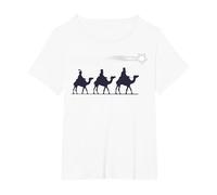 Los 3 Reyes Magos Regalo Familia Navidad para Cristianos Camiseta, Mujer Tallas Grandes, Blanco, 6XL Grande