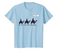 Los 3 Reyes Magos Regalo Familia Navidad para Cristianos Camiseta, Niños, Azul Bebé, 6 años
