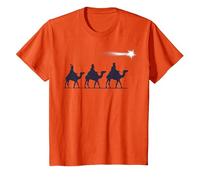 Los 3 Reyes Magos Regalo Familia Navidad para Cristianos Camiseta, Niños, Naranja, 2 años