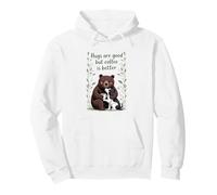 Los Abrazos Son Buenos Pero el café es Mejor Divertido Oso y Perro Sudadera con Capucha
