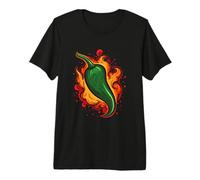 Los Amantes de la Comida Picante Picante Picante Verde Chile Fuego Chef Mexicano Camiseta Premium