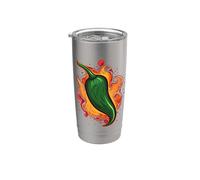 Los amantes de la comida picante picante picante verde chile fuego chef mexicano Vaso térmico de acero inoxidable de doble pared