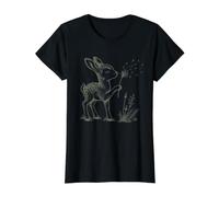 Los Amantes de los Ciervos de Flores Vintage creen Que respiran Dejar IR caprichoso Camiseta gráfica económica, Mujer, Negro, XS