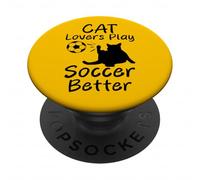 Los Amantes de los Gatos juegan al fútbol Mejor Gatos Divertidos PopSockets PopGrip Adhesivo