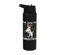 Los amantes de los perros Jack Russell es de por vida no solo para Navidad Stainless Steel Insulated Water Bottle
