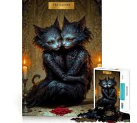 Los Amantes - Rompecabezas de Cartas del Tarot del Gato para Adultos, 1000 Piezas, Juguete Que desafía la Mente, Pieza de colección de Arte de Corte nítido 38x26cm