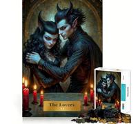 Los Amantes - Rompecabezas de Tarot de Pareja fantástica de 1000 Piezas para Adultos Mejora la Memoria Tiempo de Aprendizaje Obra de Arte para armar 38x52cm