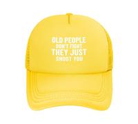 Los Ancianos No Pelean, Solo Te Disparan Hombre Mujer Gorras Hip Hop Ajustable Gorra Trucker Transpirable Gorra De Béisbol para Deporte Tenis Running