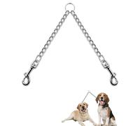 LOS ANDES Correa doble de metal para perro, a prueba de mordeduras, 2 vías, acoplador sin enredos, correa divisora de extensión para 2 perros pequeños caminando (70 cm)