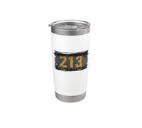 Los Angeles 213 Código de área LA Urban Grunge Streetwear Vaso térmico de acero inoxidable de doble pared