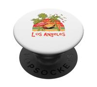 Los Angeles 80s Verano Playa Palmeras Puesta de Sol PopSockets PopGrip Adhesivo