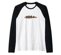 Los Ángeles, CA City Skyline | Camiseta California Hometown Camiseta Manga Raglan