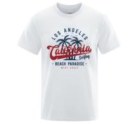 Los Angeles California Beach Paradise Tops Fashion Crewneck T Shirt Cotton T-Shirts Breathable Clothing