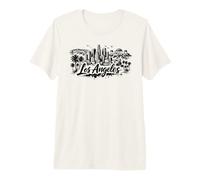 Los Ángeles California City Skyline Bosquejo Camiseta Premium