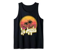 Los Ángeles California Playa Retro Atardecer Camiseta sin Mangas