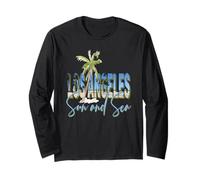 Los Angeles California Retro Sunset Beach Manga Larga