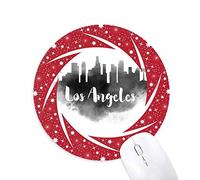 Los Angeles de America Ciudad de Tinta Pintura Wheel Mouse Pad de Goma roja Redonda