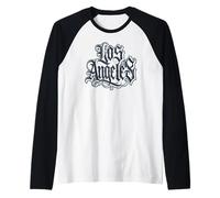 Los Ángeles Gothic Old English tee Vintage LA Streetwear Camiseta Manga Raglan