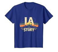 Los Ángeles LA Story Starry Skyline Cityscape Camiseta, Niños, Azul Real, 2 años
