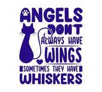 Los ángeles no siempre tienen alas, a veces tienen diseño de bigotes. Pegatinas de grabado 49.2x59.2cm Se puede modificar y añadir información Azul oscuro