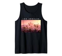 Los Ángeles Pink Sunset Downtown Palm Trees Niños Niñas Mujeres Camiseta sin Mangas