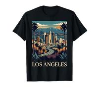 Los Ángeles Skyline California Retro Vintage City Art Camiseta