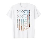 Los Angeles Vintage Bandera América Camiseta